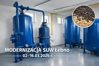 Zasilanie awaryjne i remont stacji w Łebnie. Możliwe spadki ciśnienia wody.