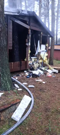Pożar domku letniskowego w Kamieniu.