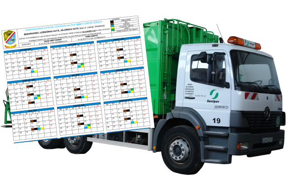 Harmonogram odbioru odpadów w Gminie Szemud na 2026 rok.