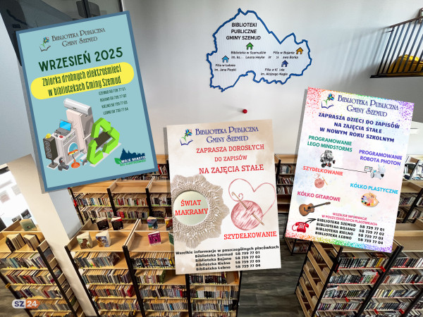 Odkryj kreatywne zajęcia w bibliotece i weź udział w zbiórce drobnych elektrośmieci.