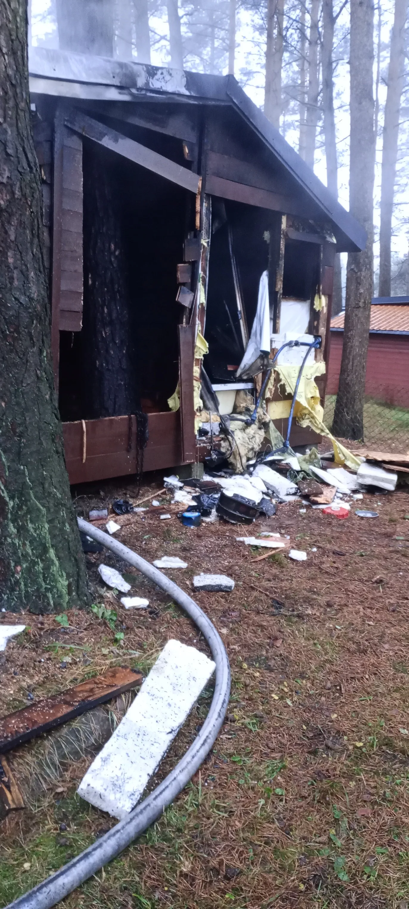 Pożar domku letniskowego w Kamieniu.