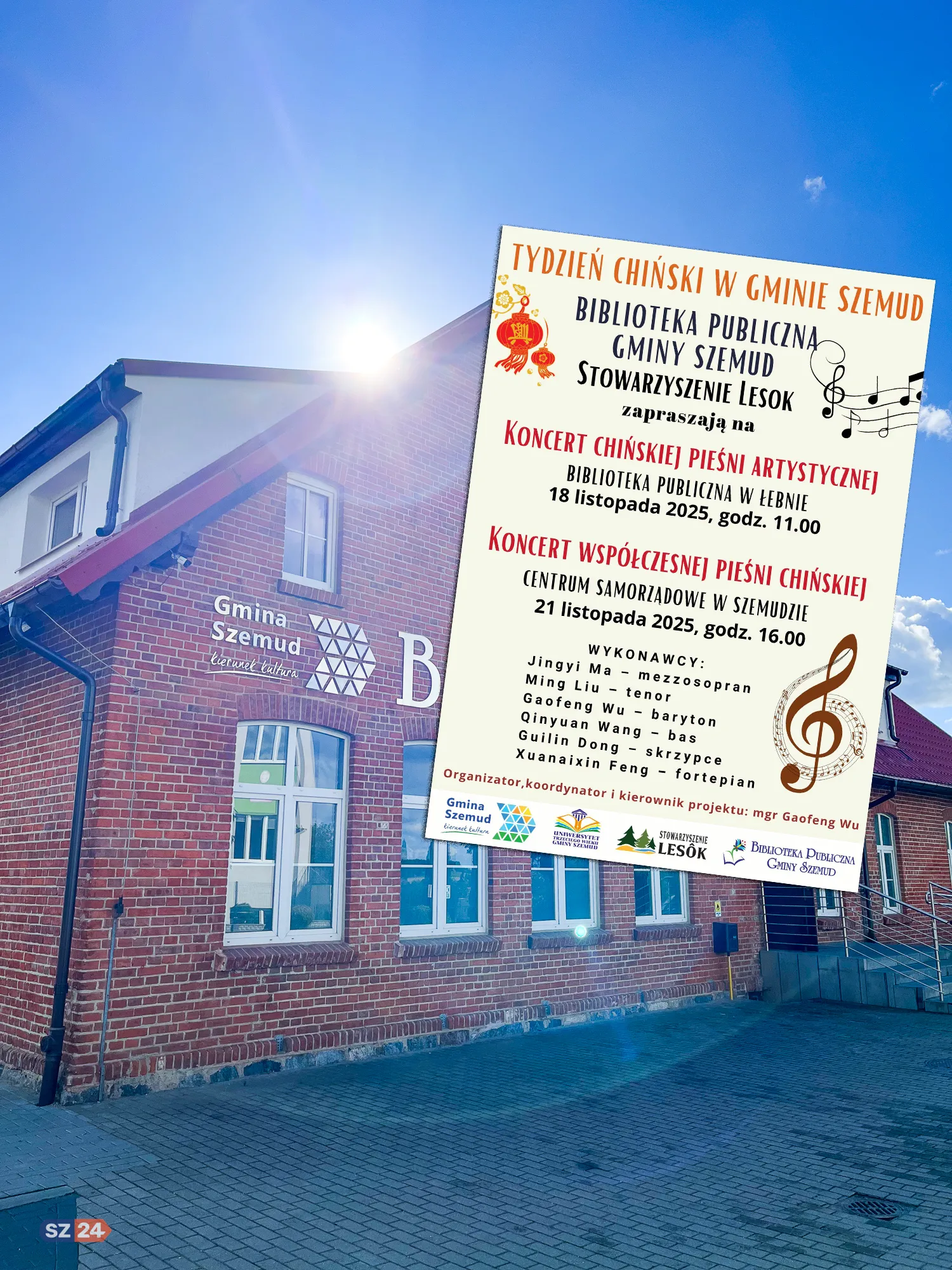 Muzyczna podróż do Chin. Koncerty w Łebnie i Szemudzie.