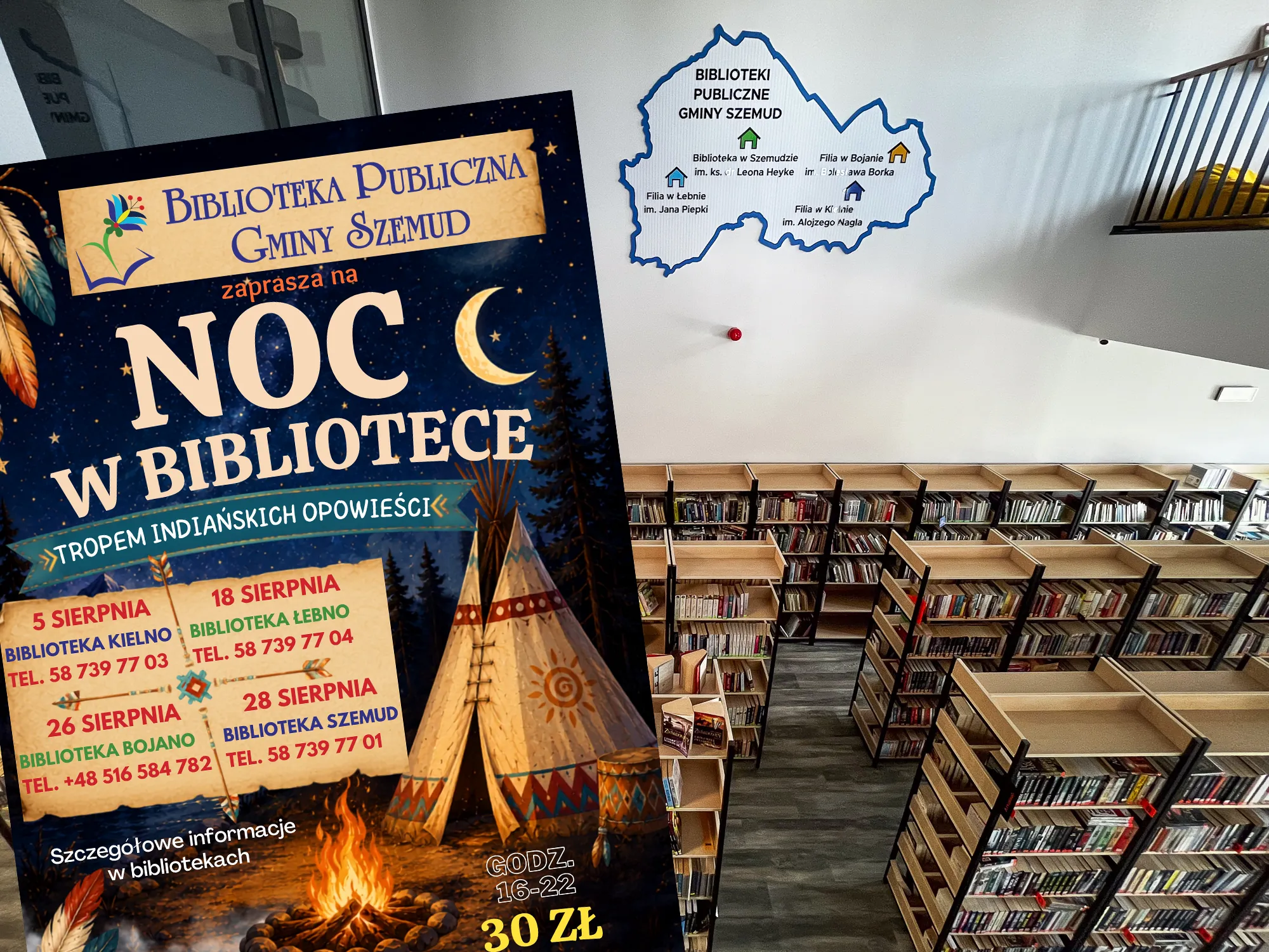 Sierpień pełen magii w bibliotekach Gminy Szemud. Trwają zapisy na 'Noc w Bibliotece'.