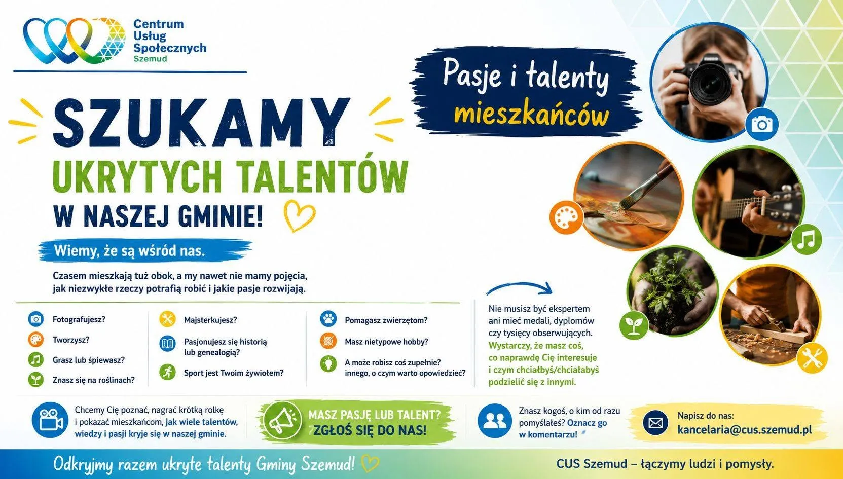 Masz ciekawą pasję? CUS Szemud szuka ukrytych talentów. Dołącz do akcji i pokaż swoją pasję!