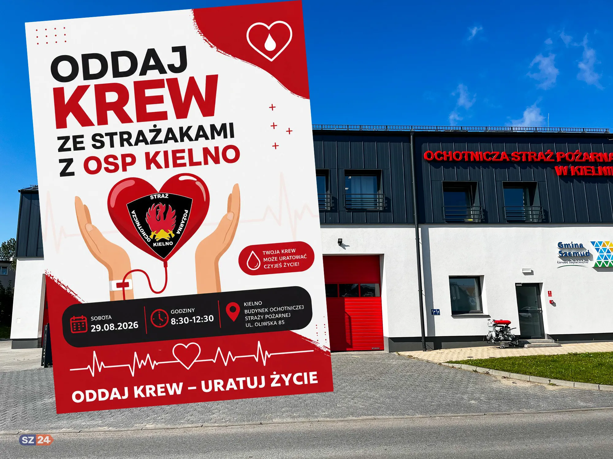 Oddaj krew ze strażakami z OSP Kielno.