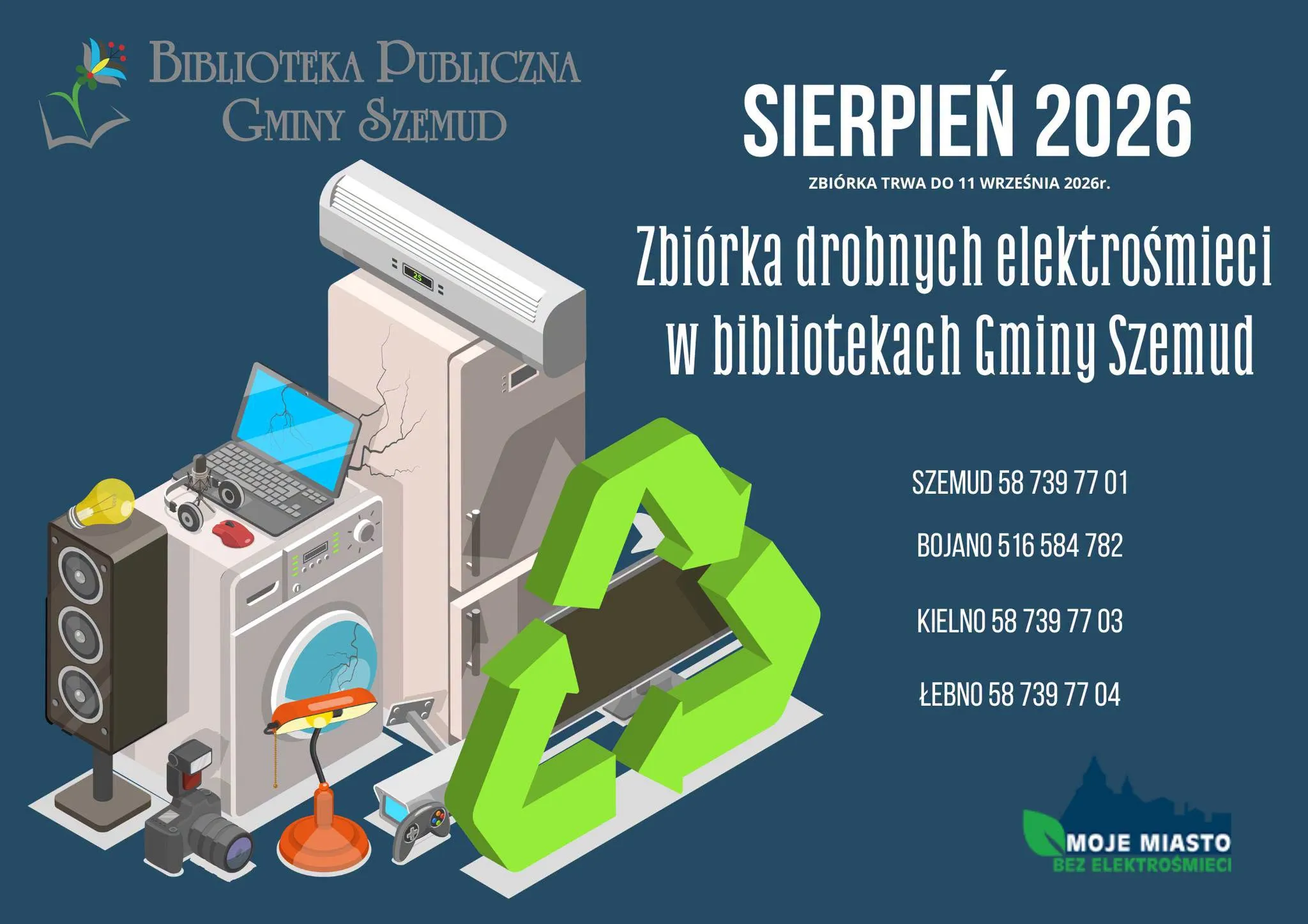 Zbiórka elektrośmieci w bibliotekach Gminy Szemud.